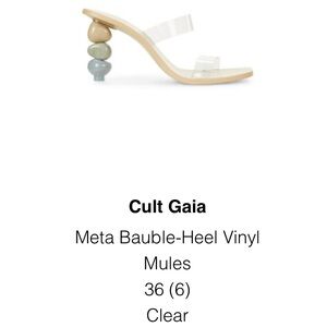 Cult Gaia Meta Bauble-Heel Vinyl Mule Size 36 Clear